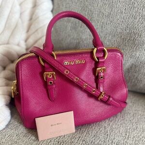 Miu Miu Deep Pink Boston 46 bag PRISTINE